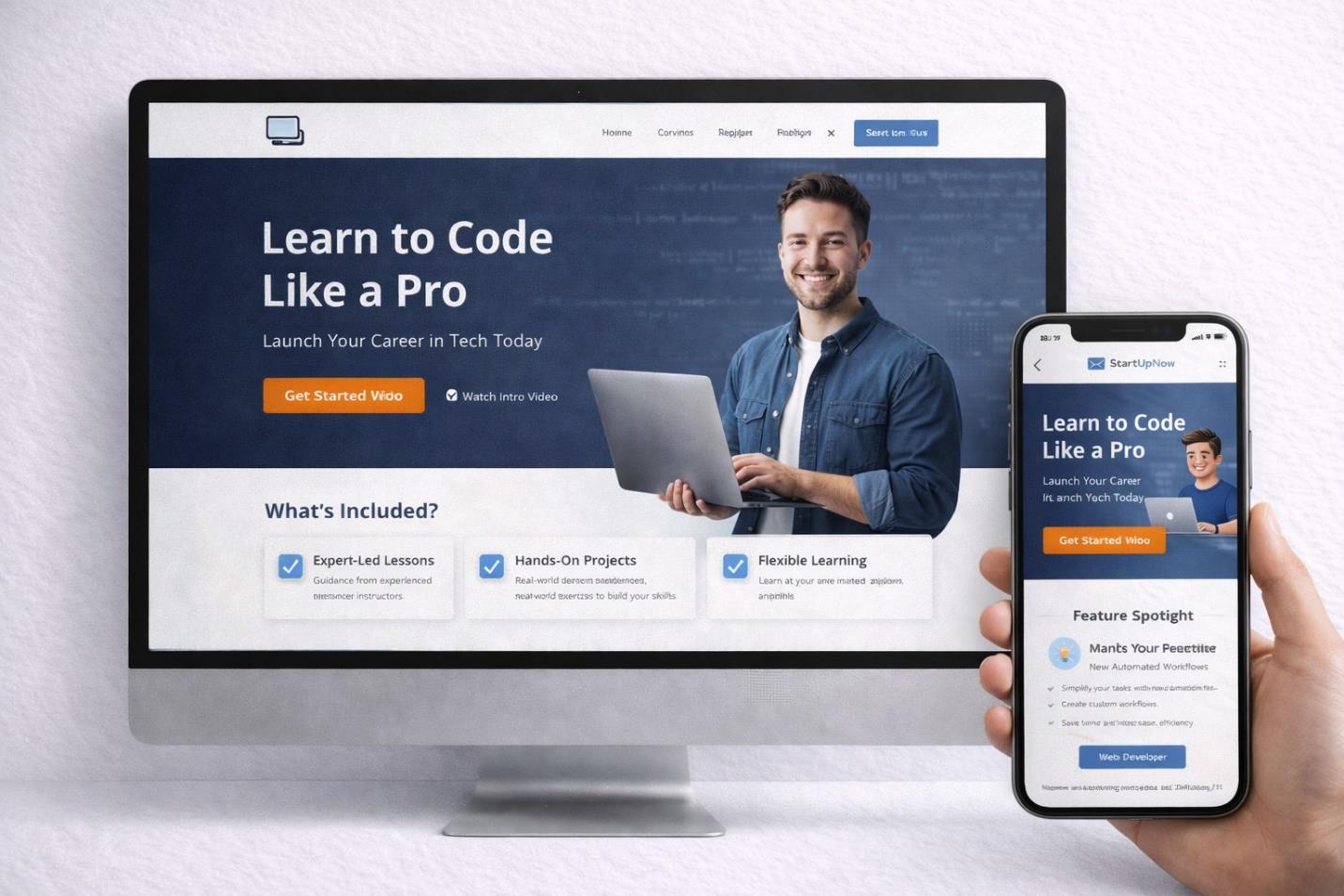 Learn to Code – Conversion-Focused Course Landing Page — course landing page by Lucky's Digitals