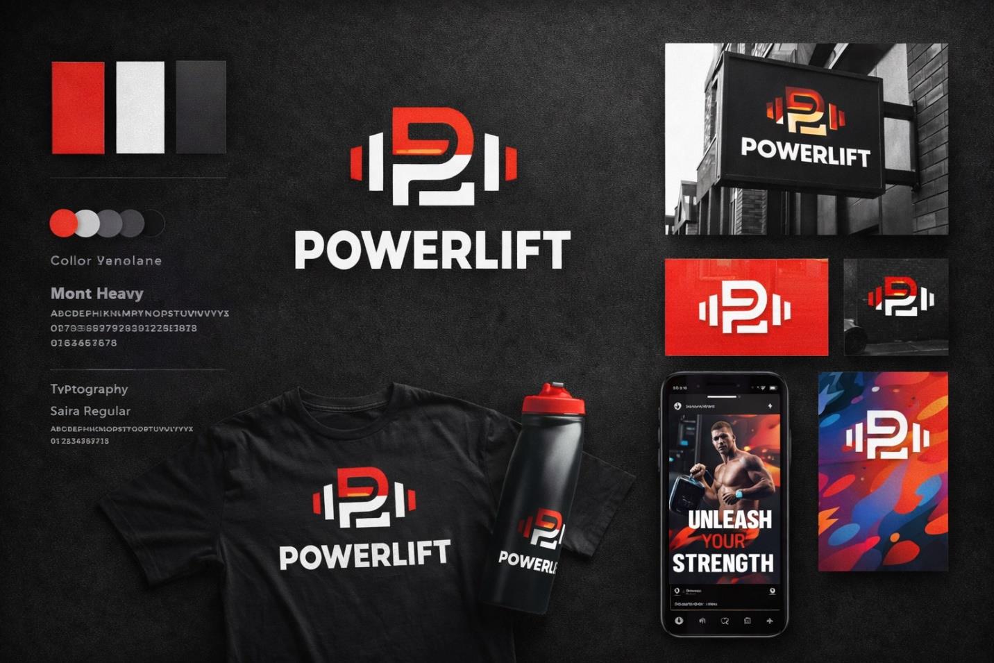 PowerLift – Fitness Gym Brand Identity System — gym brand identity by Lucky's Digitals