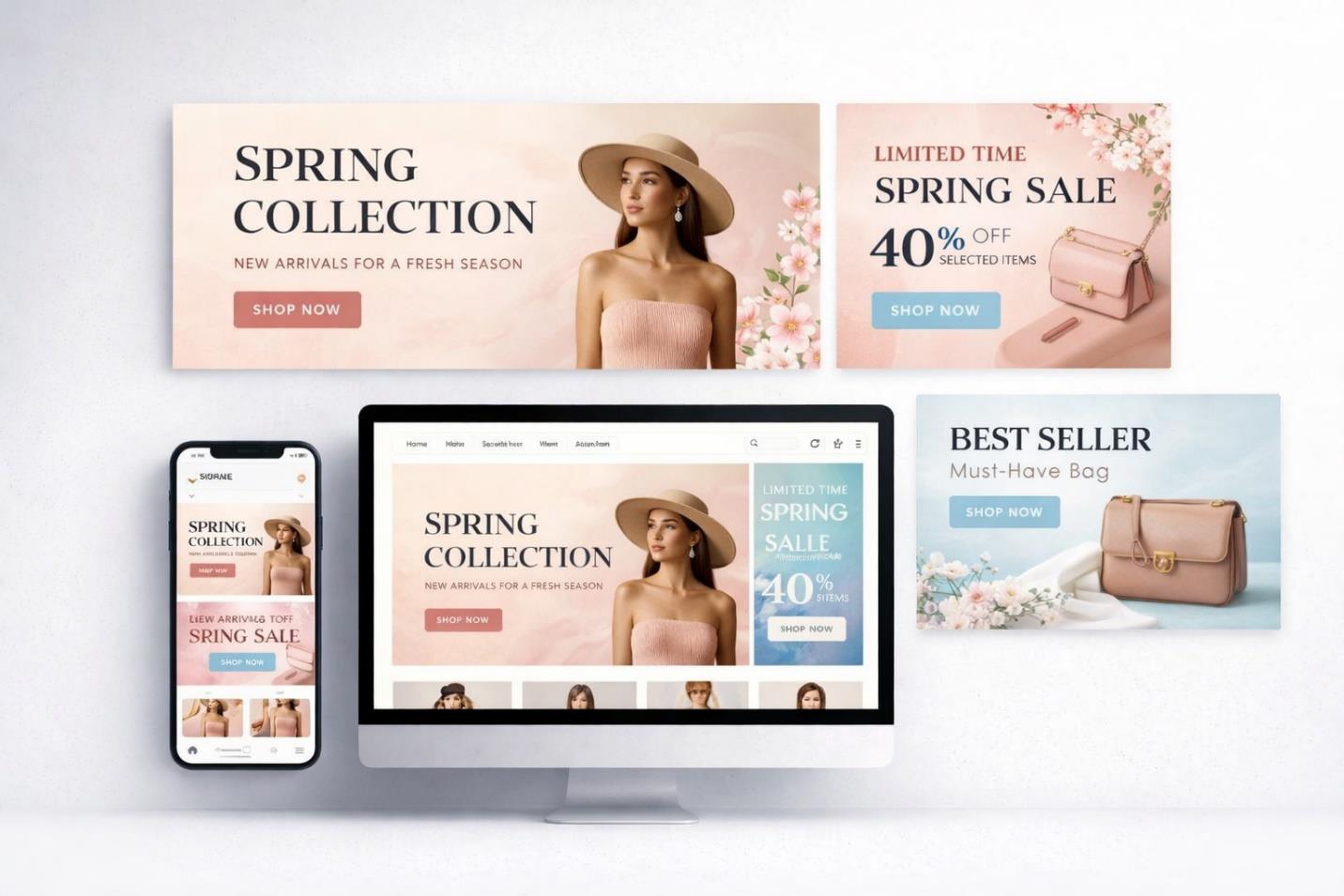 Spring Collection – E-Commerce Banner Campaign — e-commerce banner system by Lucky's Digitals